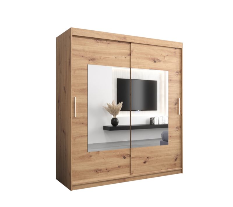 Szafa przesuwna Garderoba Abiks TORINO 180 dąb artisan + dąb artisan 1 szt.