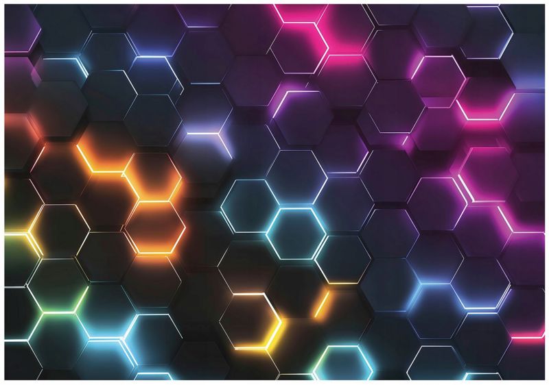 Tapeta Dziecięca Heksagony Gaming Dla Chłopca WALLARENA 400x280 cm Fototapeta Dla Dzieci Na Flizelinie 1 szt.