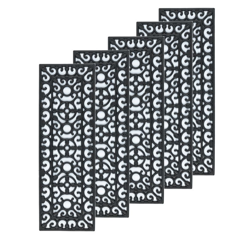 Wycieraczka nakładka na schody gumowa ażurowa e-floor 25 x 75 cm czarna 5 szt