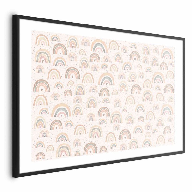 Plakat Artgeist Tęcze i serca 42x29,7 cm z ramą czarną 1 szt