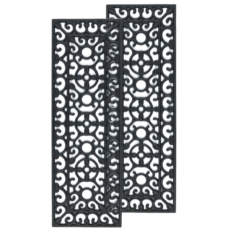 Wycieraczka nakładka na schody gumowa ażurowa e-floor 25 x 75 cm czarna 2 szt