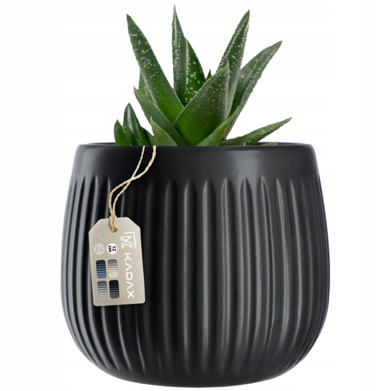 Doniczka KADAX Ceramiczna 12cm Osłonka Czarna 1szt.