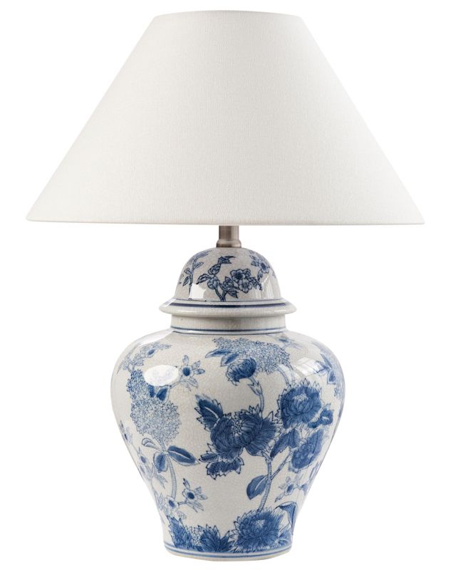 Lampa stołowa Sorraia Porcelana Biały/ niebieski 1 szt.