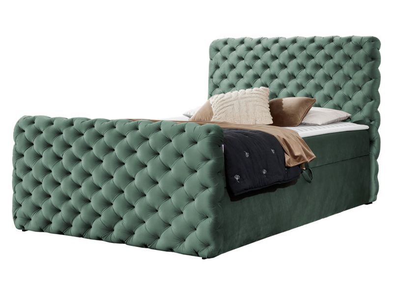 Łóżko kontynentalne MIRJAN 24 Chesterfield Lux 140x200 miętowy 1 szt.