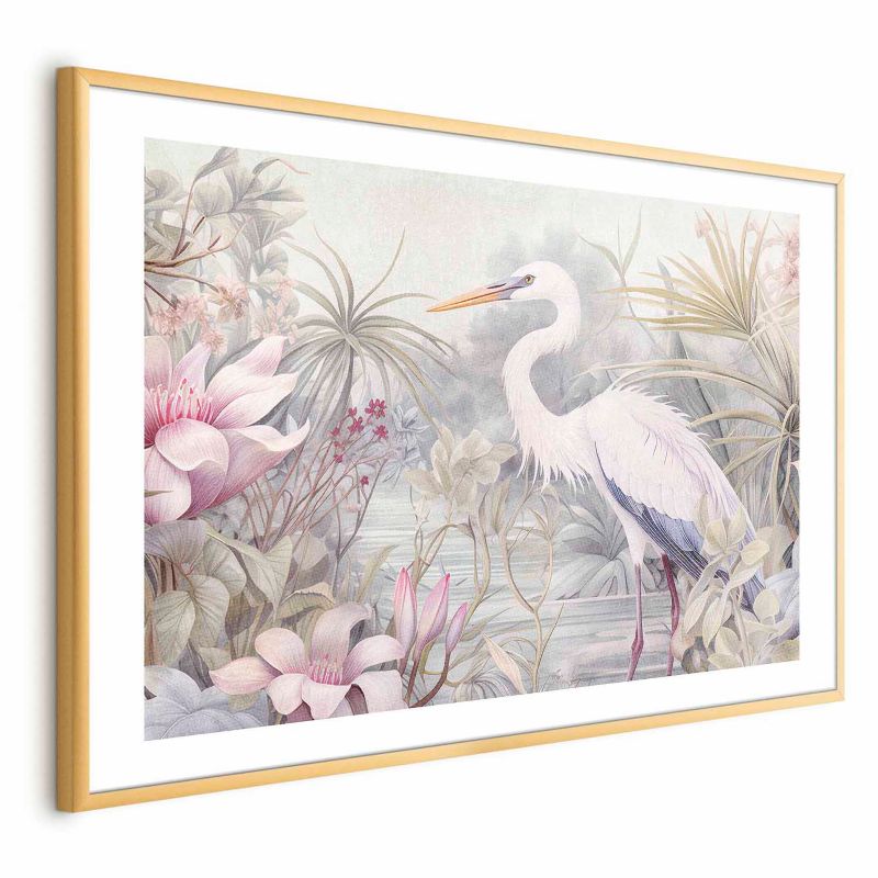 Plakat Artgeist Czapla 60x40 cm z ramą złotą 1 szt