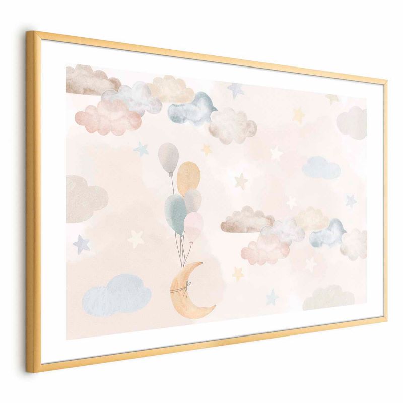 Plakat Artgeist Bajkowe niebo 42x29,7 cm z ramą złotą 1 szt