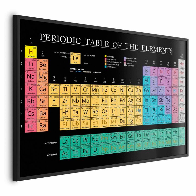 Plakat Artgeist Tablica Mendelejewa 42x29,7 cm z ramą czarną 1 szt