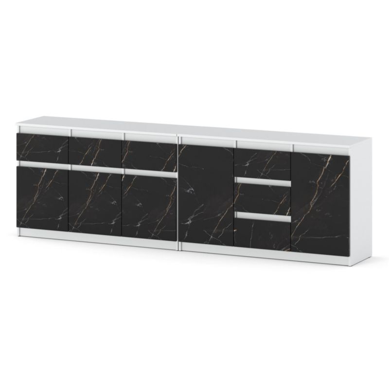 Komoda Hurtownia-Mebli Szuflady 6 Agnolia Best 240cm Biały Mat San Sebastian 240x35x75 cm 1szt.