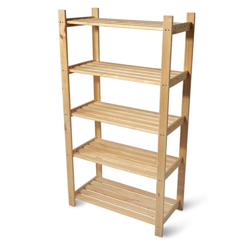Regał Magazynowy Hurtownia-Mebli Półek 5 Regał Sosnowy 5 Półek 62cm Sosnowy Ciemny Sosnowy Ciemny 62x32x118 cm 1szt.