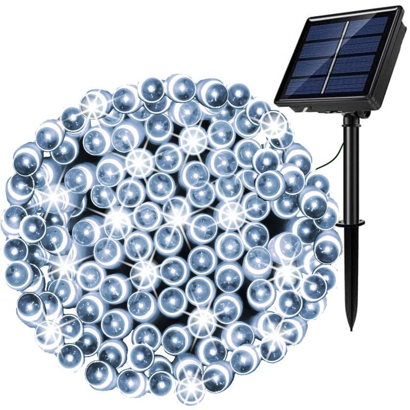 Lampki świąteczne 100 Led Springos 12 m zimny biały oświetlenie choinkowe solarne 1 szt.