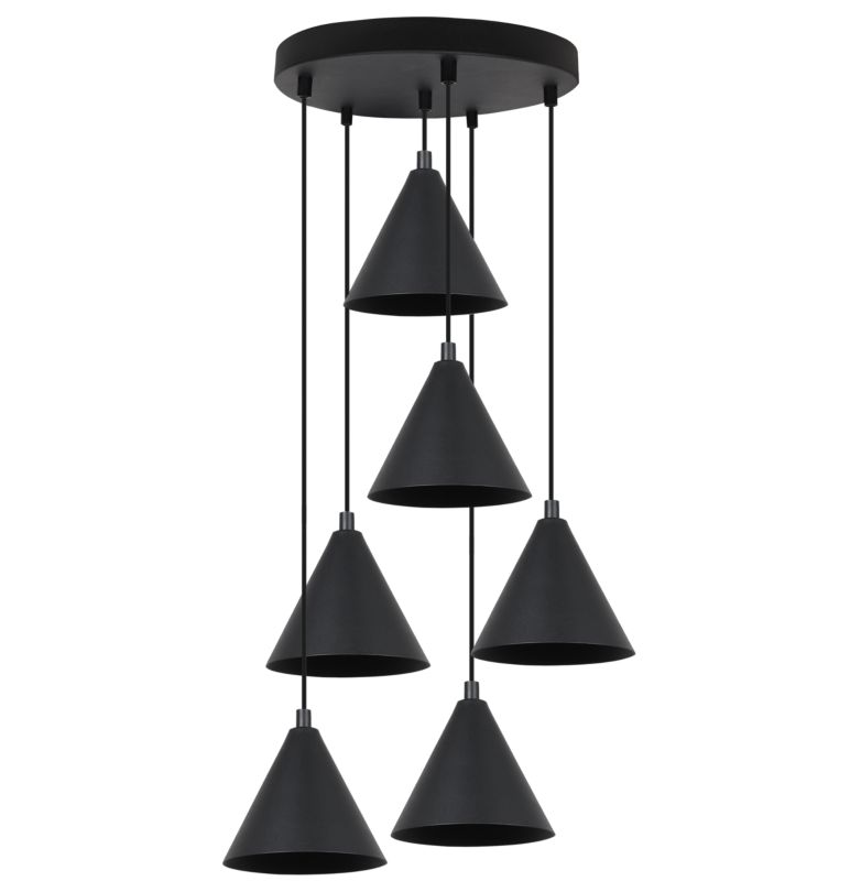 Lampa sufitowa wisząca Light Home LH Soho 6x E27 60W czarny 1szt.
