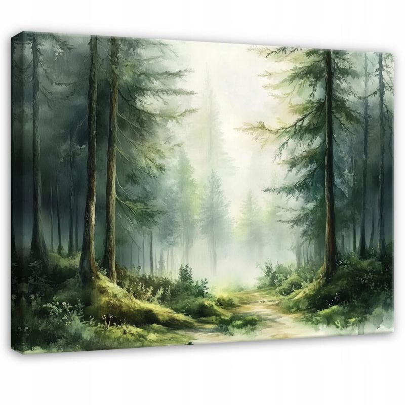 Obraz Las Drzewa Natura Do Sypialni Salonu Na Płótnie Canvas WALLARENA 120x80 cm Dekoracja Ścienna 1 szt.
