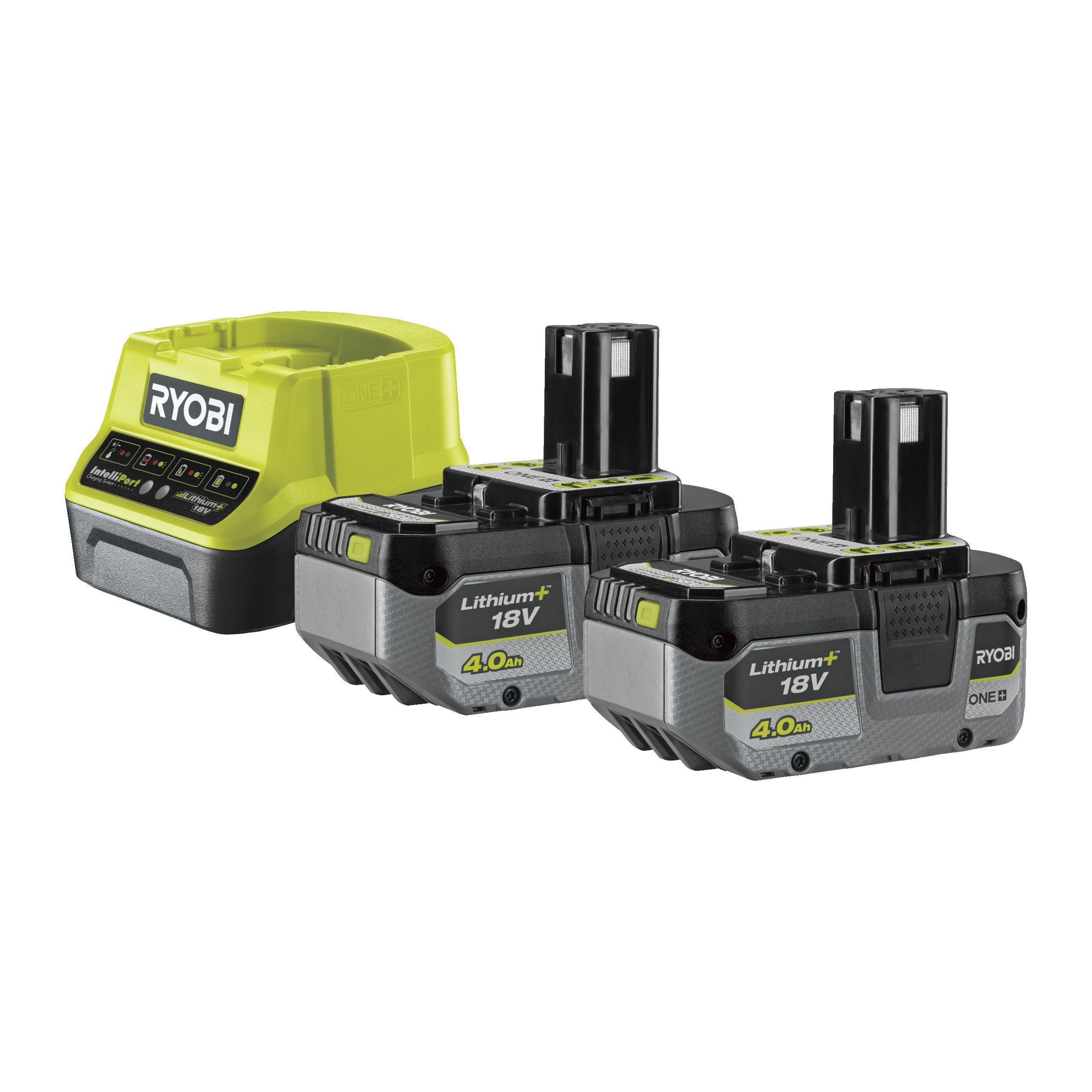 Zestaw akumulatora 18V Lithium+ (2 x 4.0 Ah) z ładowarką