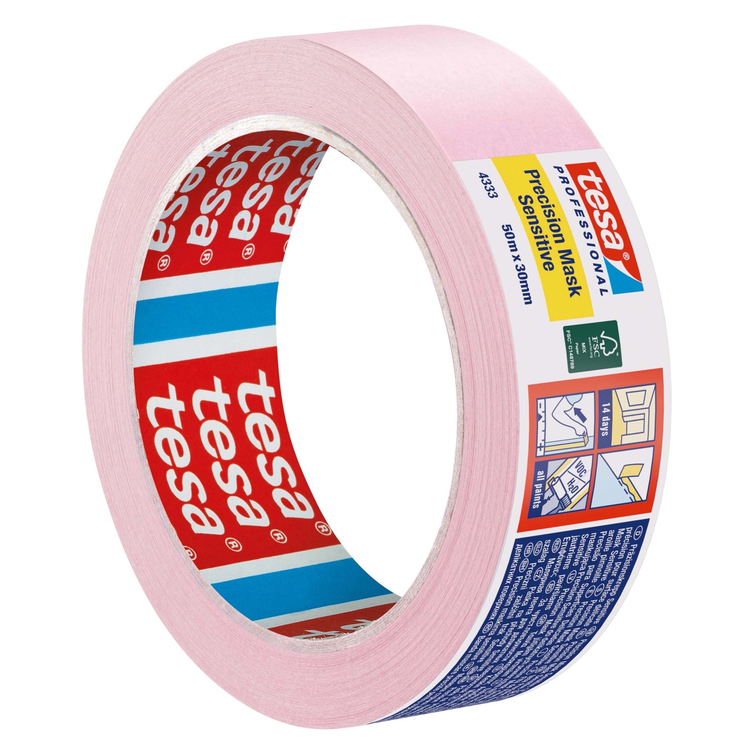 Tesa Taśma malarska Precision Mask Sensitive różowa 50 m x 30 mm