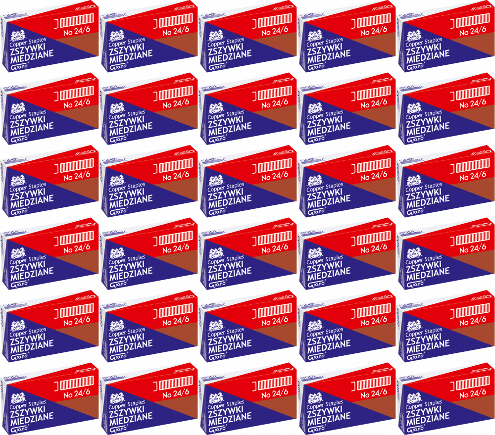 100x Zszywki miedziane Grand, 24/6, 1000 sztuk, miedziany