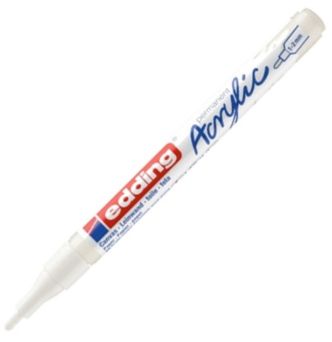 Marker permanentny akrylowy edding 5300, 1-2 mm, biały matowy