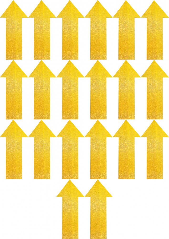 2x Naklejka podłogowa/znacznik Durable, strzałka, 10 sztuk, żółty