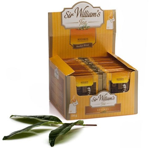 Herbata Rooibos w torebkach Sir William's Tea, 50 sztuk x 2.2g