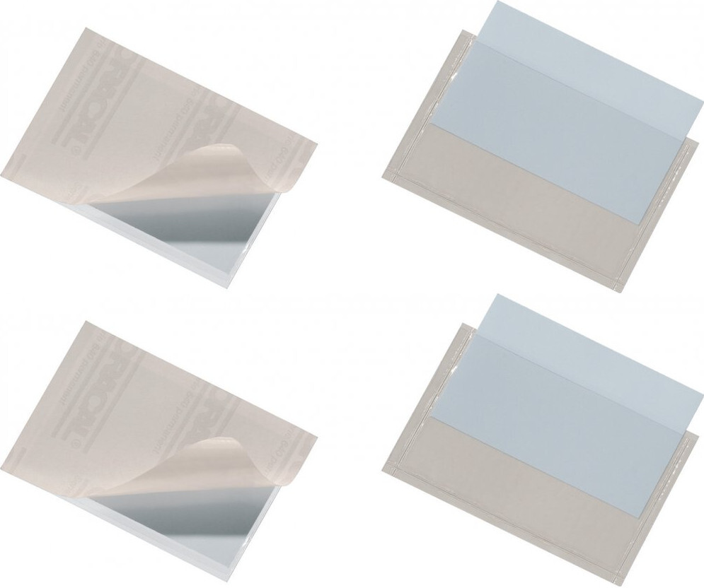 2x Kieszeń samoprzylepna Durable Pocketfix, otwierana od góry, 90x57mm, 100 sztuk, transparentny