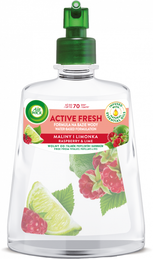 Wkład do odświeżacza automatycznego Air Wick Active Fresh, maliny i limonka, 228ml