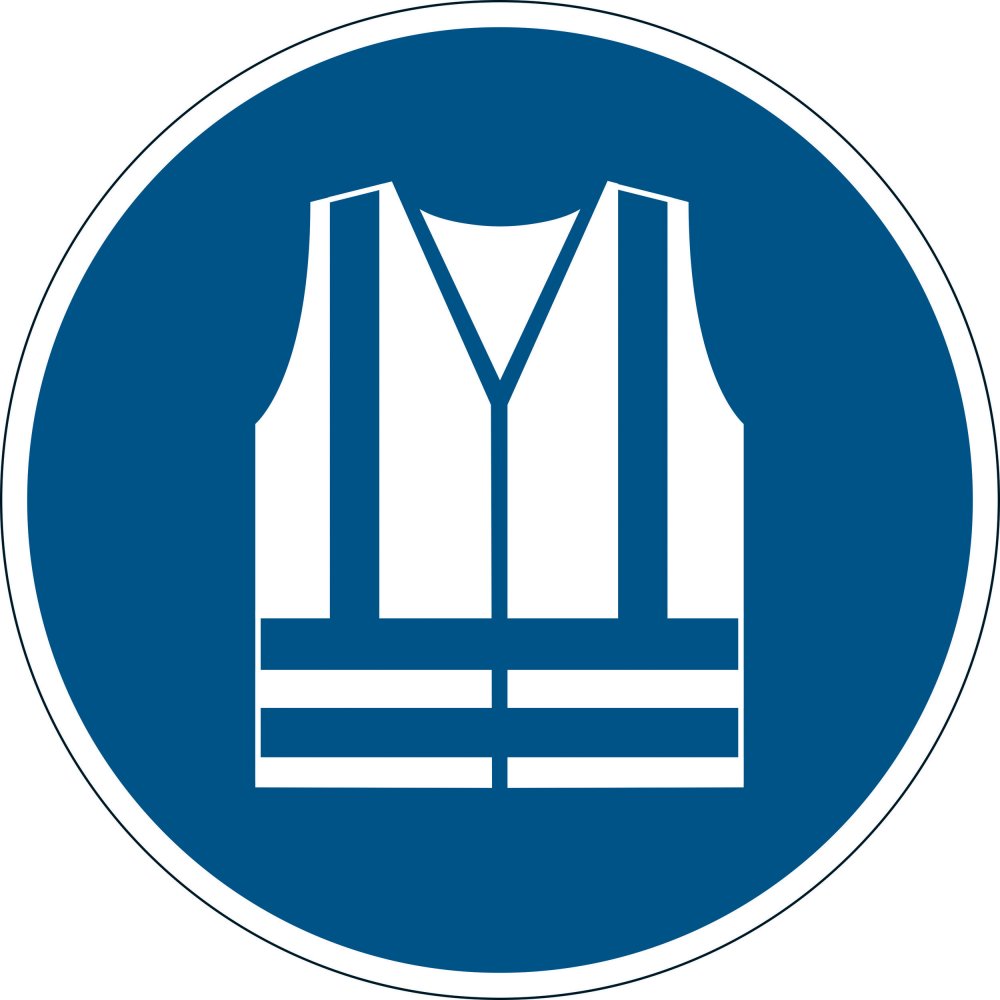 Naklejka podłogowa/znacznik Durable, symbol „Stosuj kamizelkę ochronną”, 1 sztuka