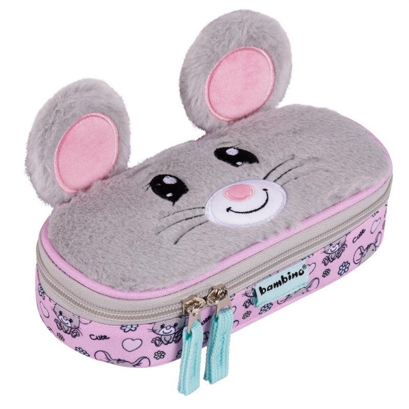 Piórnik szkolny Bambino PCL1 Mouse, usztywniany, 9.5x21x3.5cm
