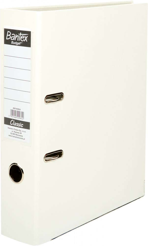 Segregator A4 Bantex Budget Classic, 75mm, do 500 kartek, biały