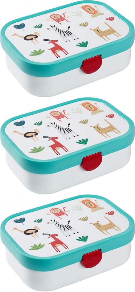 3x Lunchbox Mepal Campus, animal friends, 750ml, 18x13x6cm