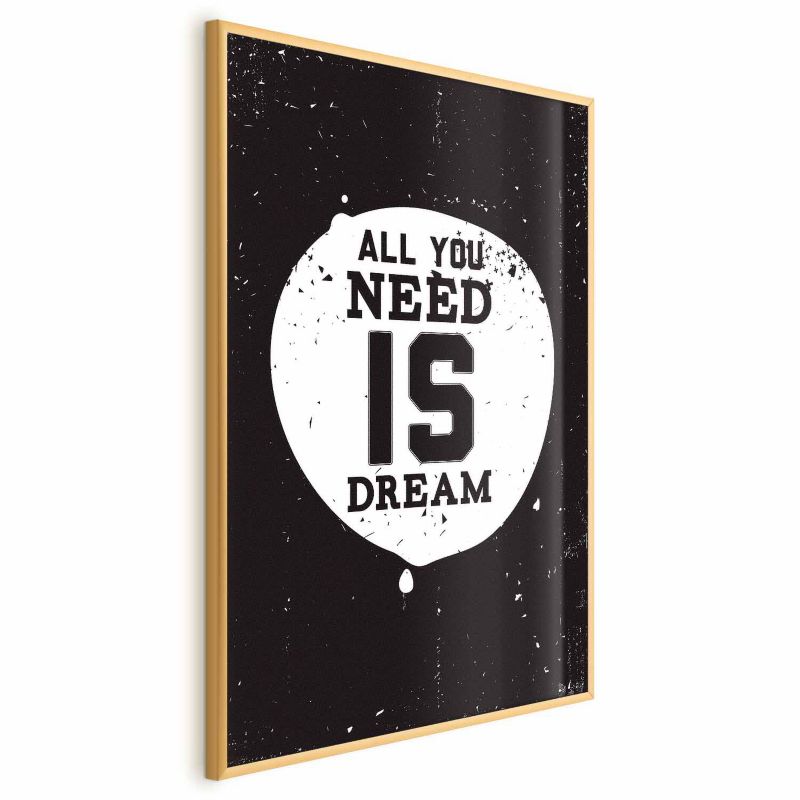 Plakat Artgeist All you need 40x60 cm z ramą złotą 1 szt