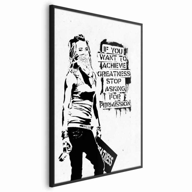 Plakat Artgeist Dziewczyna z graffiti 40x60 cm z ramą czarną 1 szt