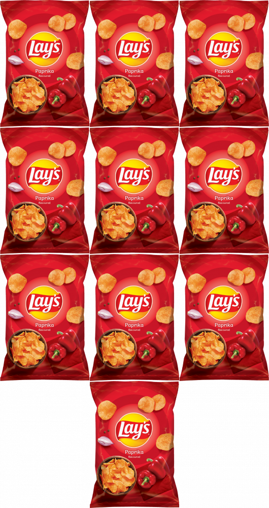 10x Chipsy Lay's Paprika, paprykowy, 130g