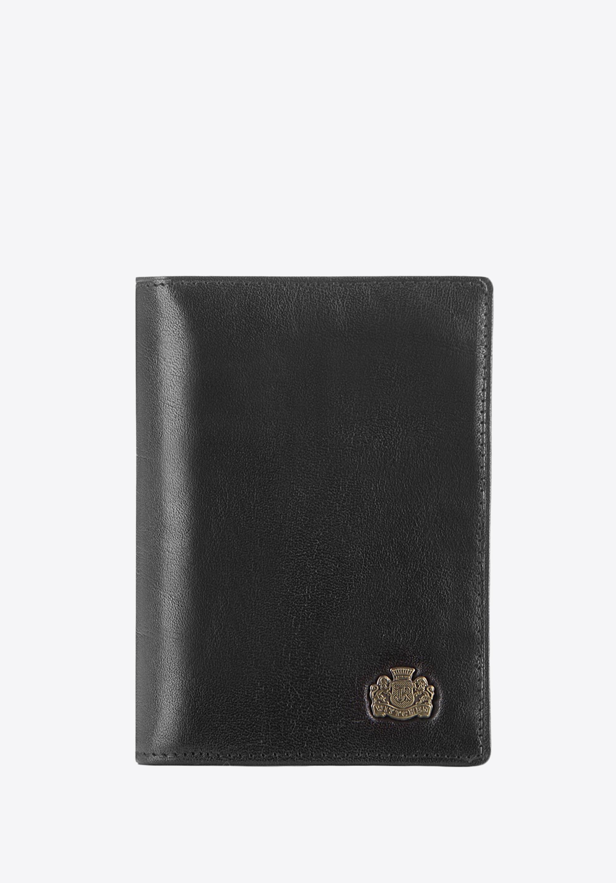 Etui na dokumenty skórzane z herbem czarne