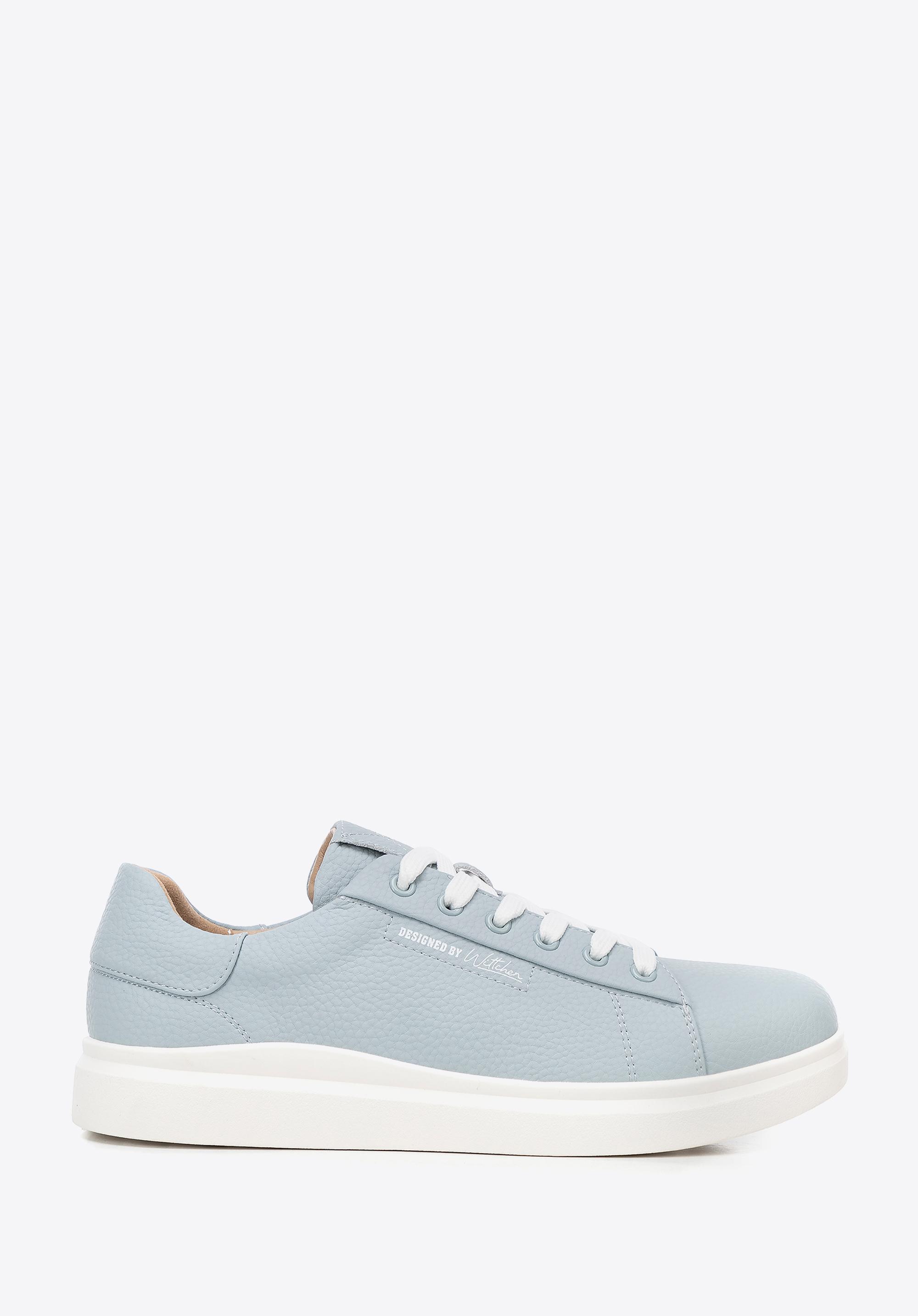 Damskie klasyczne sneakersy na platformie niebieskie