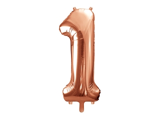 Balon foliowy Cyfra "1", 86cm, różowe złoto