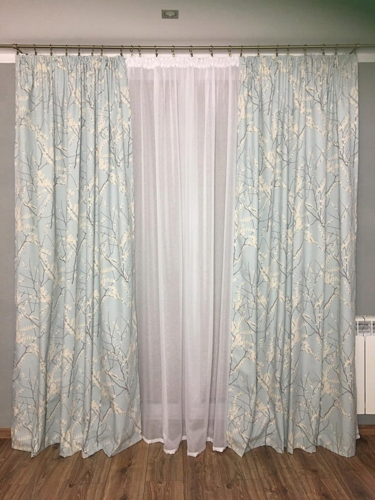 Zasłona gotowa z taśmą Liście szer.145x250