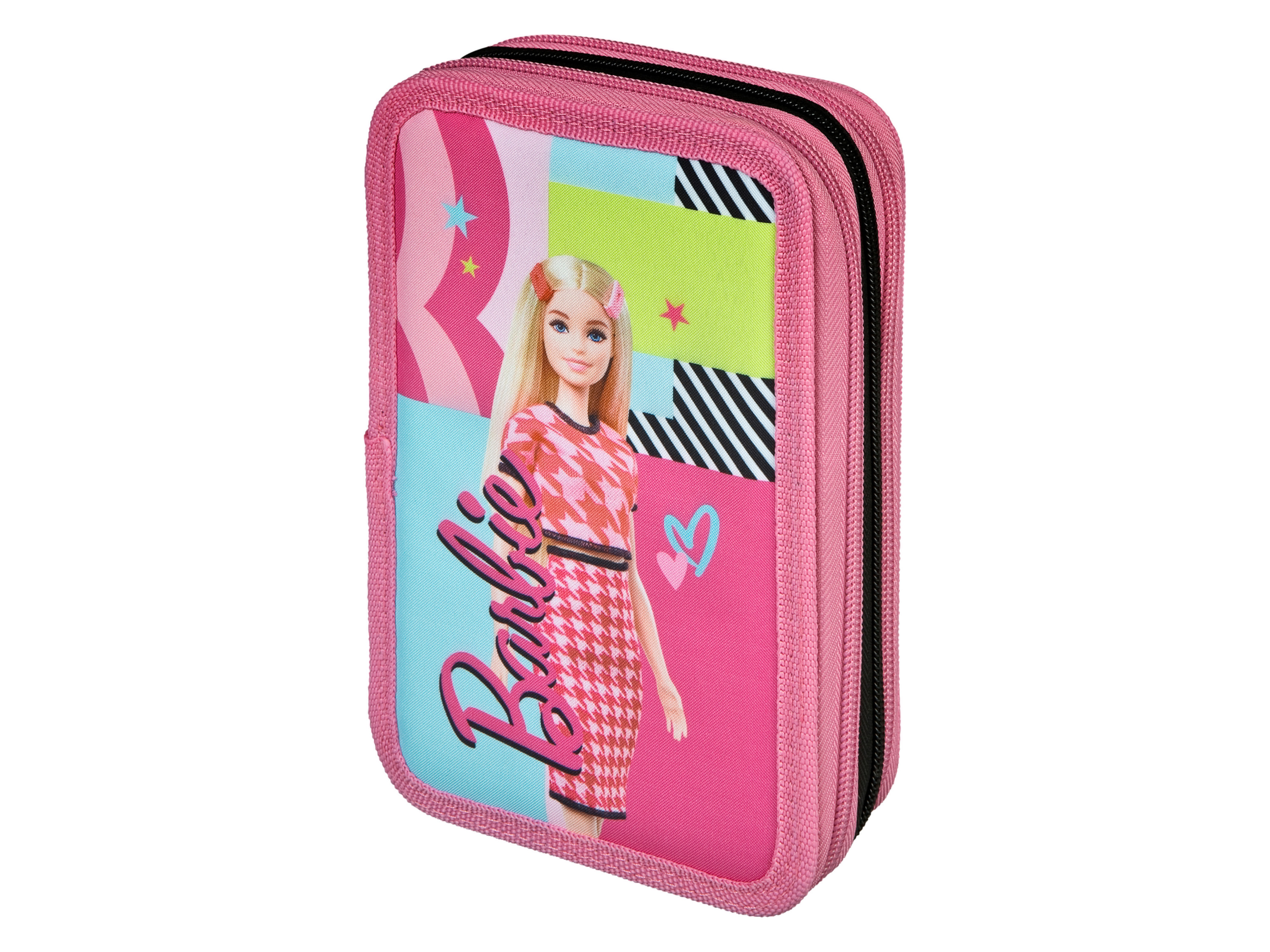 Piórnik szkolny potrójny z akcesoriami Barbie