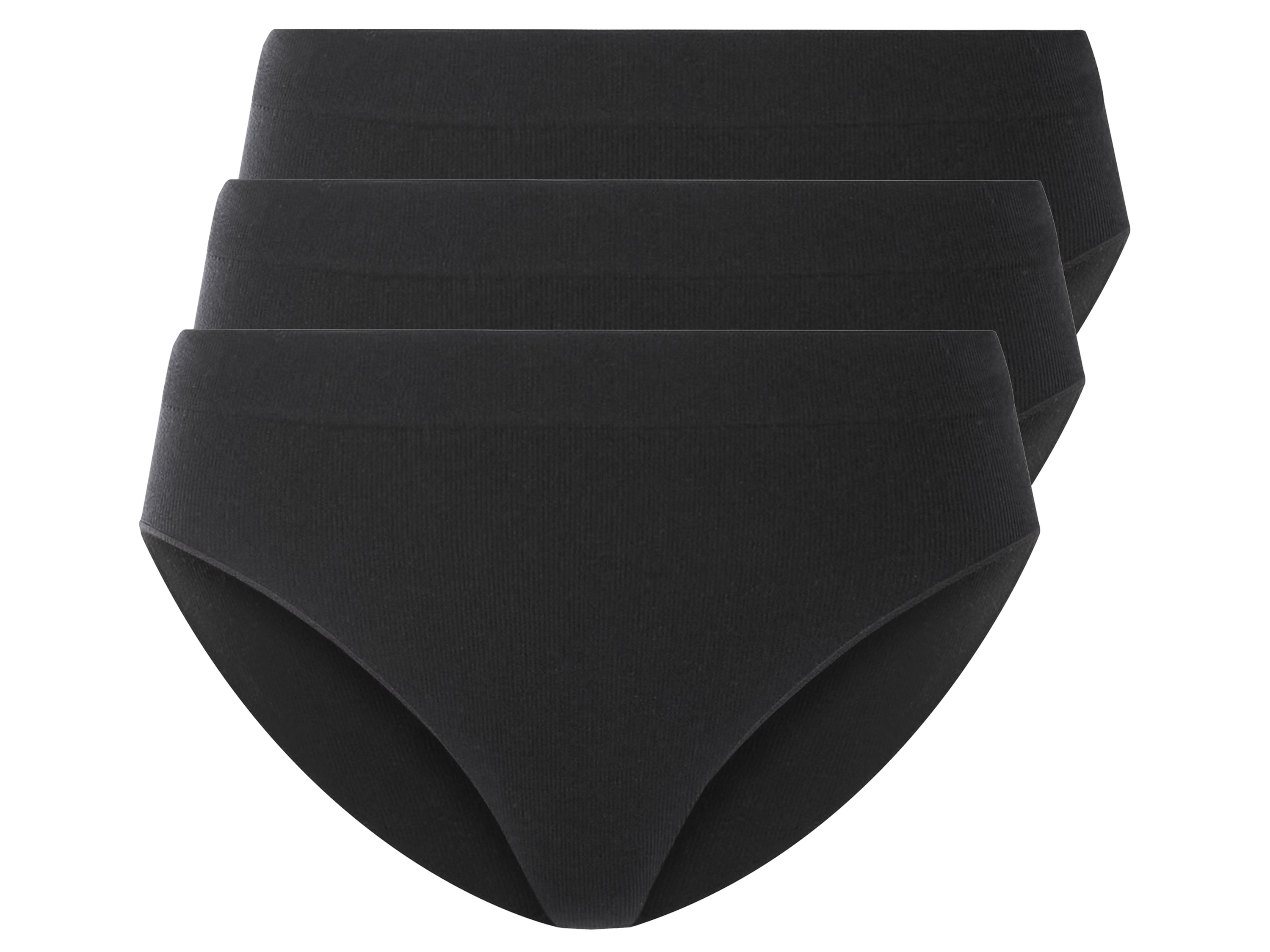 esmara Majtki figi damskie prążkowane, 3 pary XS 32/34, Czarny
