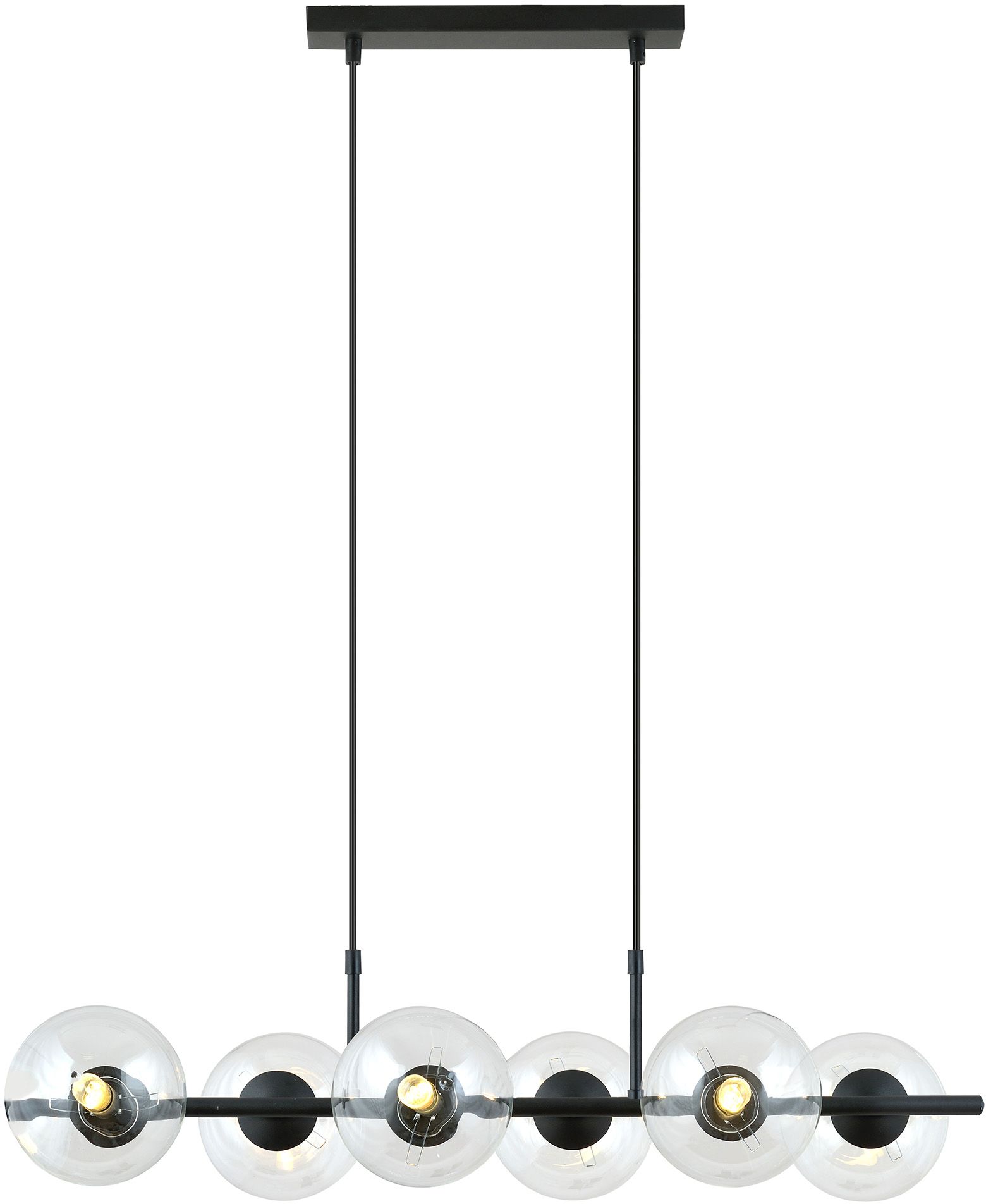 Darmowa Dostawa - Lampa wisząca 6x10 W czarna-przezroczysta Emibig Rory 12066
