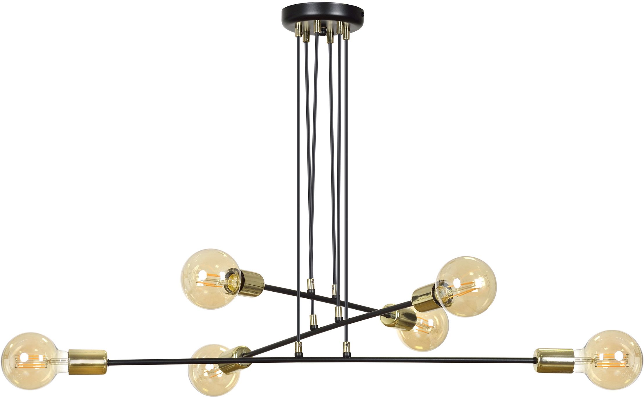 Darmowa Dostawa - Lampa wisząca 6x15 W czarna-złota Emibig Vesio 7856