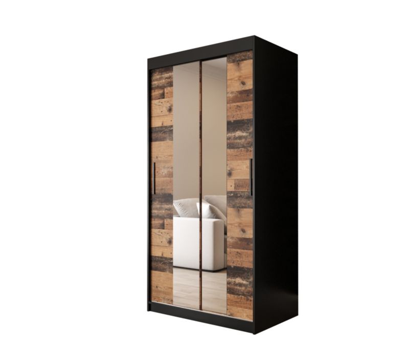 Szafa przesuwna Abiks Old Style T1 100 czarny + Abiks Old style 1 szt.