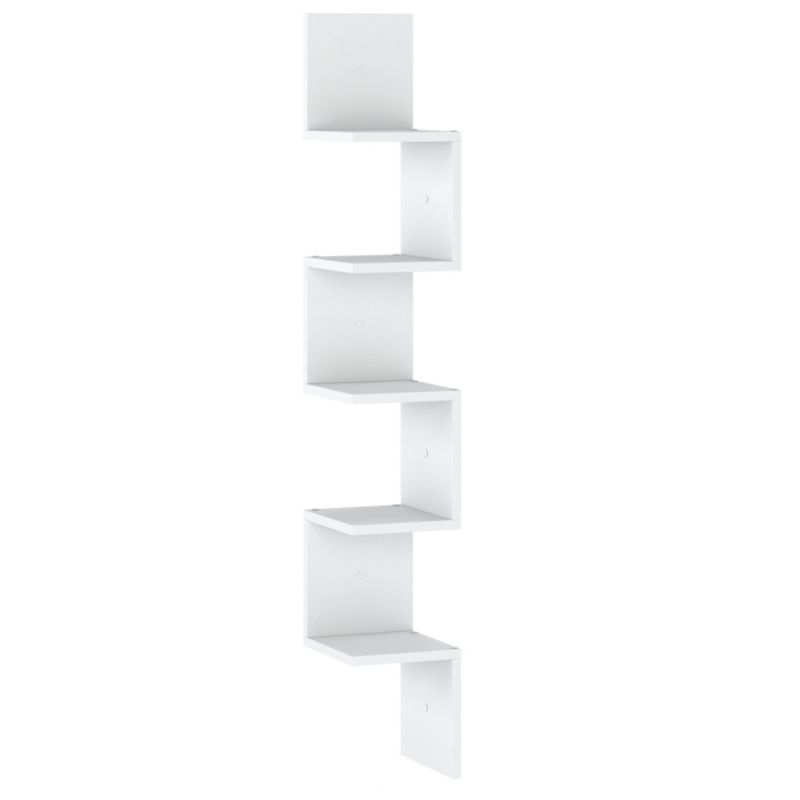 Regał Hurtownia-Mebli Półek 5 Zigi 22.2cm Biały Mat 22.2x22.2x142.2 cm 1szt.