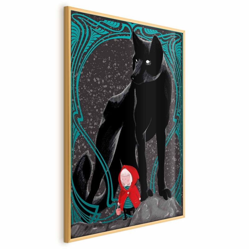 Plakat Artgeist Czerwony kapturek 21x30 cm z ramą złotą 1 szt