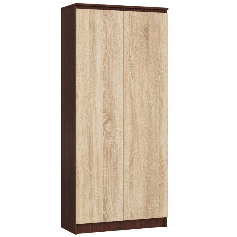 Regał Akord R80 Wenge 80 cm 2 drzwi kolor Dąb Sonoma mat 8 półek 80x35x180 cm 1 szt.