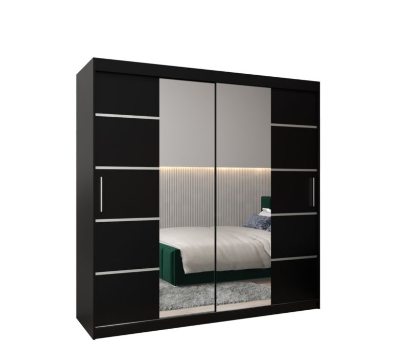 Szafa przesuwna Garderoba Abiks Verona 4 200 czarny + czarny 1 szt.