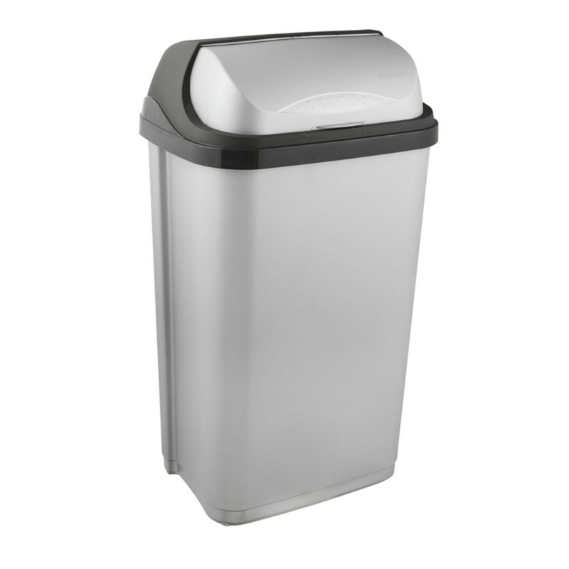 Kosz na śmieci z odchylaną pokrywą KEEEPER 50l Light silver 1 szt.