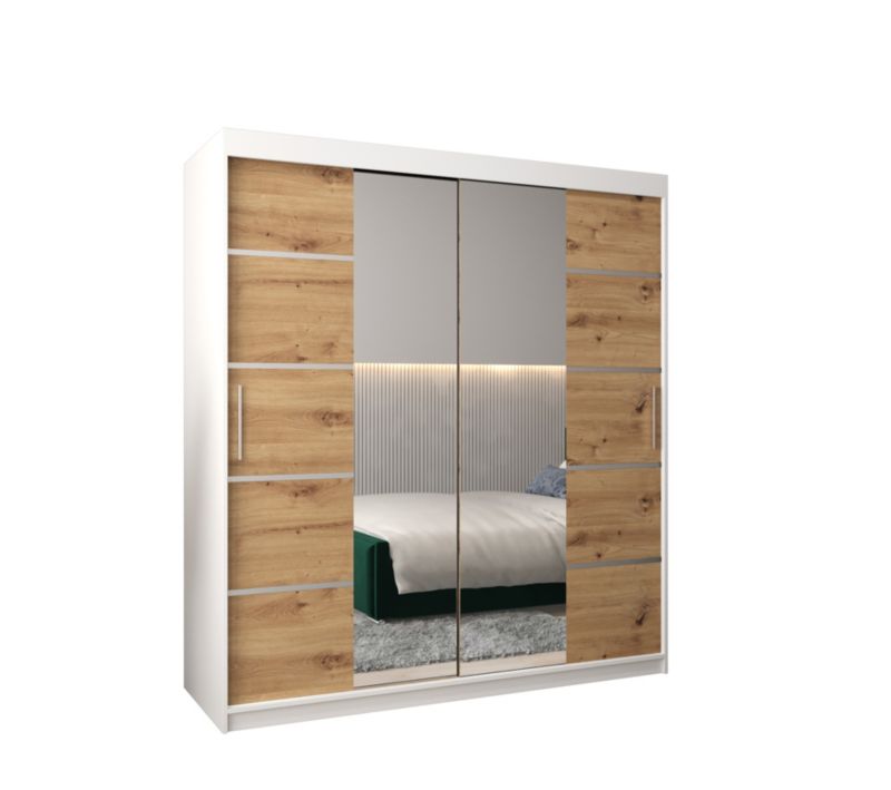 Szafa przesuwna Garderoba Abiks Verona 4 180 biały + artisan 1 szt.