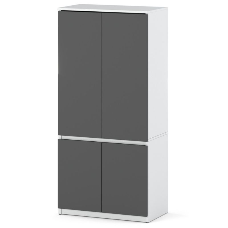 Szafa Hurtownia-Mebli 4 Drzwi Posti 80cm Biały Mat Szary Mat 80x50x180 cm 1szt.