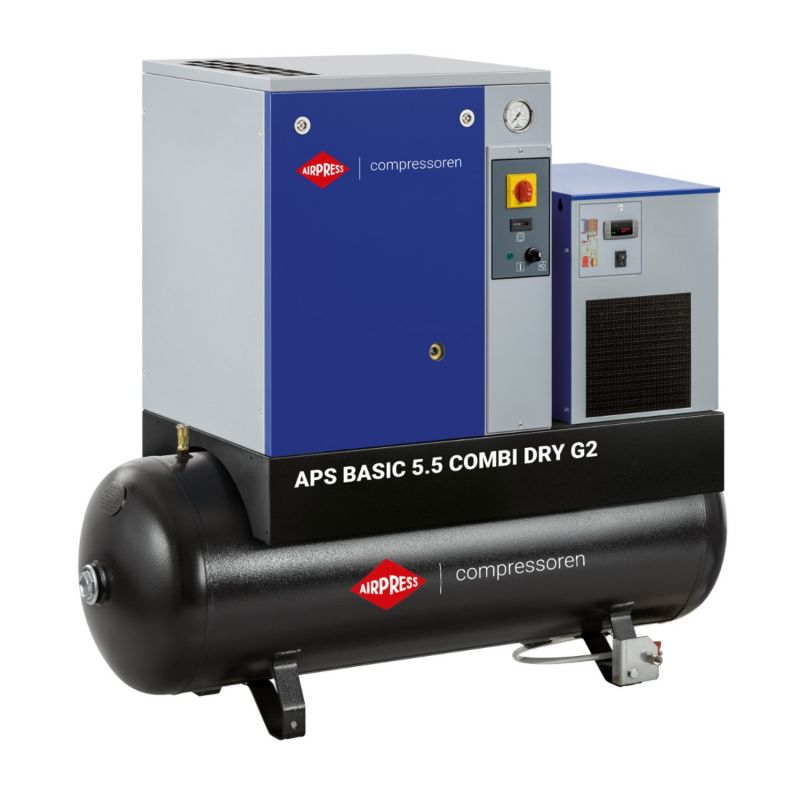 Kompresor śrubowy Airpress APS 5.5 Basic G2 Combi Dry 10 bar 5.5 KM/4 kW 516 l/min 200 l 1 szt.