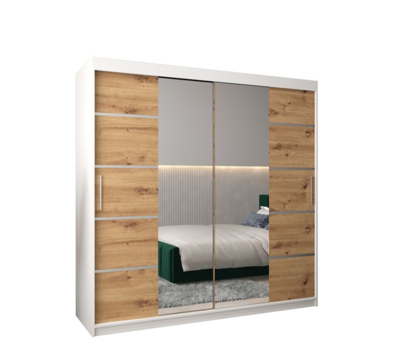 Szafa przesuwna Garderoba Abiks Verona 4 200 biały + artisan 1 szt.