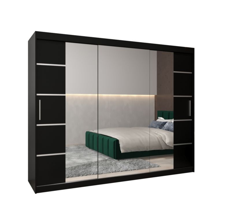 Szafa przesuwna Garderoba Abiks Verona 4 250 czarny + czarny 1 szt.